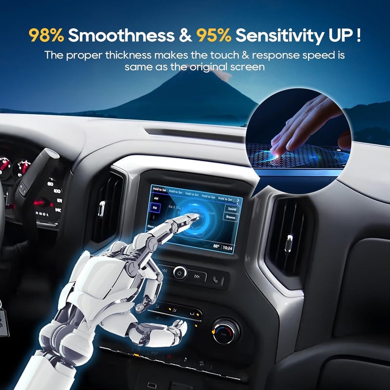 LFOTPP SILVERADO 1500 7 Inch 2014-2021 LTZ MyLink Car Navigation Screen Protector, [9H] Tempered Glass Infotainment Center Touch Display Screen Protector Anti Scratch High Clarity (7 Inch) - Image 5